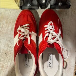 Steve Madden Vibrant Red and White Shoes